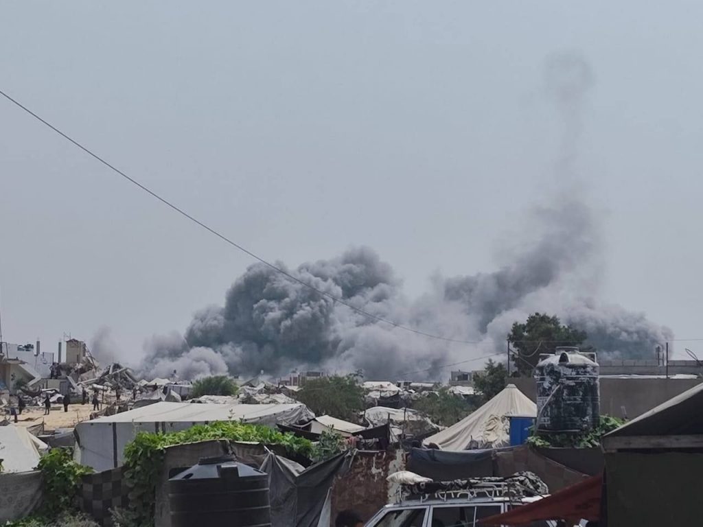 Israeli aircraft launch intense airstrikes in the central Gaza Stri